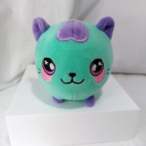 Squeezamals Cassie Cat, Green And Purple,4 Inch Stuffed‎ Toy